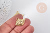 Pendentif oeil protecteur zamac doré 16k, x2 (G8921)