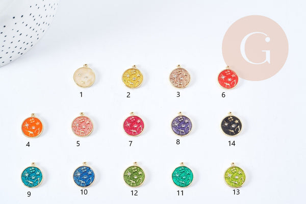 Pendentif oeil protecteurs zamac doré 18k cristal zircon 9mm bijoux chance x5 G1246