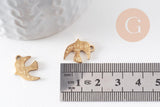 Pendentif oiseau Hirondelle gravé acier 304 inoxydable IP doré 15mm, x1 (G9939)