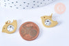 Pendentif oiseau acier 201 inoxydable doré 18K zircon 14mm,acier inoxydable doré pour création bijoux, x1 (G6647)