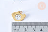 Pendentif oiseau acier 201 inoxydable doré 18K zircon 14mm,acier inoxydable doré pour création bijoux, x1 (G6647)