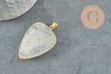 Pendentif ovale Quartz,Pendentif pour bijoux, pendentif pierre, pierre naturelle, quartz naturel,Quartz blanc,création bijoux,40mm, x1 G1288