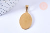 Pendentif ovale acier doré inoxydable 304 à graver 31mm, x1 (G6880)