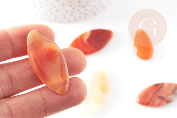 Pendentif ovale cornaline,Pendentif bijoux,pendentif pierre, pierre naturelle, cornaline naturelle, 28-42mm, x1 (G4376)