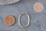 Pendentif ovale évidé zamac doré texturé 30mm, x2 (G11259)
