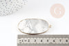 Pendentif ovale howlite blanche, fournitures créatives,pendentif bijoux, pendentif pierre, howlite naturelle, 52mm, x1 G2101