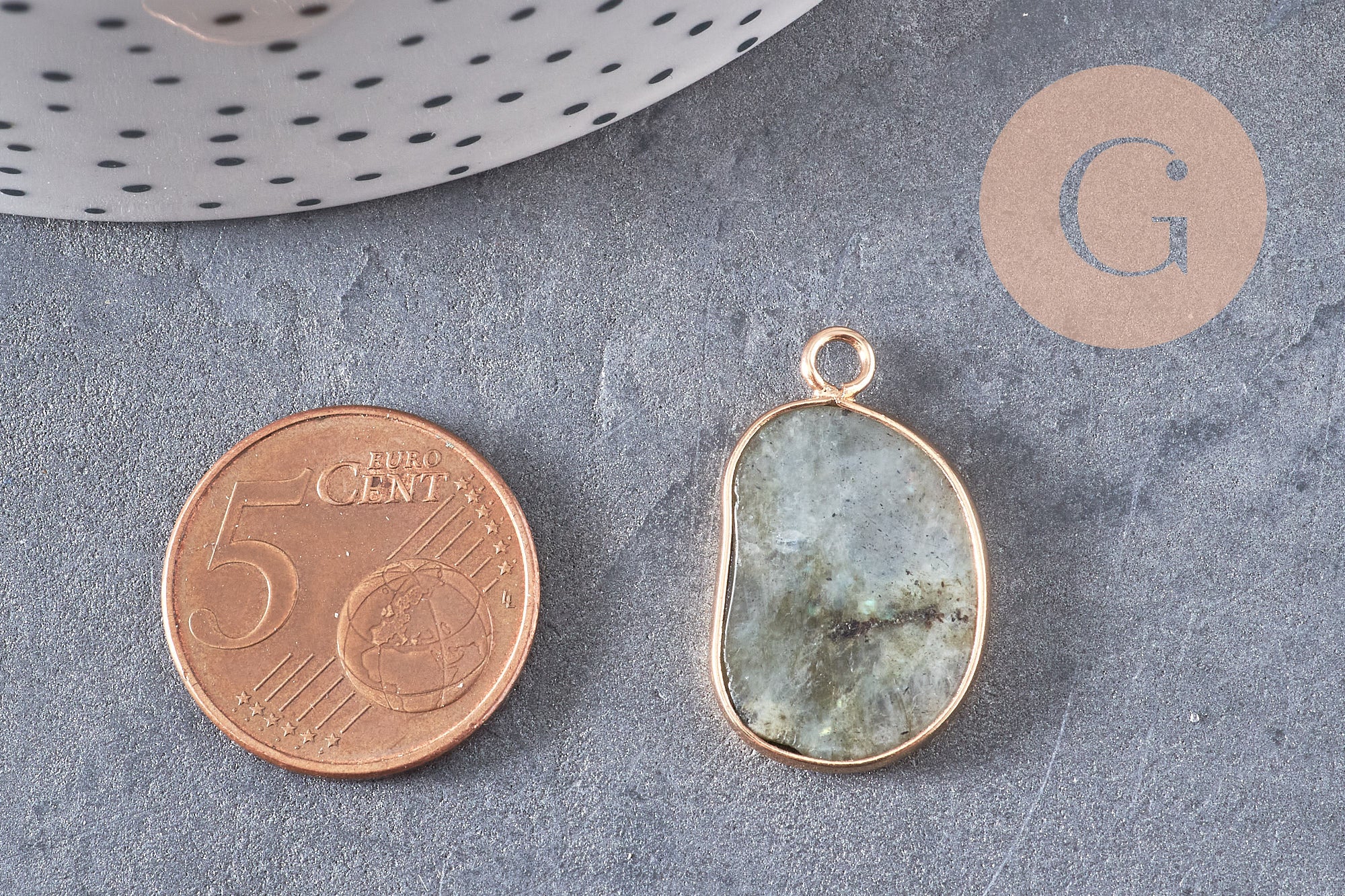 Pendentif ovale labradorite labradorite naturelle 25mm, x1 (G1139)