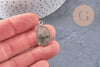 Pendentif ovale labradorite,Pendentif pour bijoux, pendentif pierre,pierre naturelle, pendentif gris, labradorite naturelle,25mm, x1, G1139