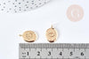 Pendentif ovale mauvais œil laiton doré 18K 17mm, pendentif laiton doré chance, x1 G8867