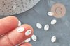 Pendentif ovale nacre blanche naturelle,perle ovale,nacre naturelle,coquillage blanc,8mm,x20 G4152