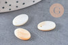 Pendentif ovale nacre blanche naturelle,perle ovale,nacre naturelle,coquillage blanc,création bijoux,15mm, X10 (G0390)