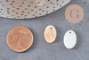 Pendentif ovale nacre blanche naturelle,perle ovale,nacre naturelle,coquillage blanc,création bijoux,15mm, X10 (G0390)