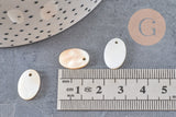 Pendentif ovale nacre blanche naturelle,perle ovale,nacre naturelle,coquillage blanc,création bijoux,15mm, X10 (G0390)