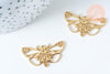 Pendentif papillon acier 201 inoxydable doré 18mm, création bijoux acier, x1 (G6386)