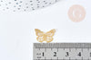 Pendentif papillon filigrane acier 201 inoxydable doré 18mm, x1 (G8725)
