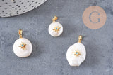 Pendentif perle naturelle Keshi étoile 17-27mm, x1 (G1955)