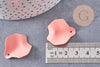 Pendentif pétale feuille fer rose corail 26,5mm,Perle pétale fleur, x1 (G7083)