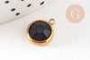Pendentif pierre acier 304 inoxydable doré 12mm, x1 (G10745)