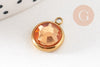 Pendentif pierre acier 304 inoxydable doré 12mm, x1 (G10745)