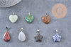 Pendentif pierre naturelle forme et pierre variées 8-28mm,création bijoux pierre naturelle, x1 (G6945)
