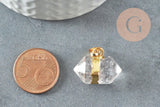 Pendentif pointe cristal transparent 22mm, x1 (G0836)