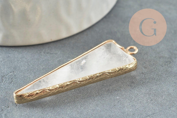 Pendentif pointe cristal transparent,fourniture créative,pendentif bijoux, pendentif pierre,cristal naturel, pendentif cristal,46mm, x1 G0150