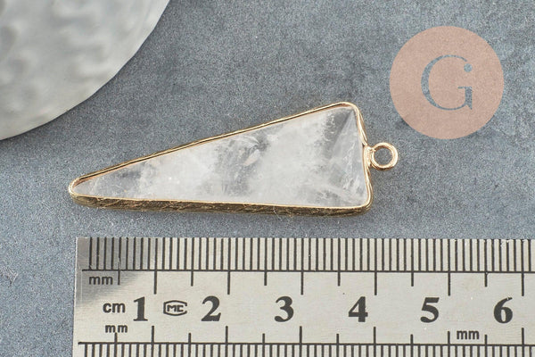 Pendentif pointe cristal transparent,fourniture créative,pendentif bijoux, pendentif pierre,cristal naturel, pendentif cristal,46mm, x1 G0150