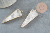 Pendentif pointe cristal transparent,fourniture créative,pendentif bijoux, pendentif pierre,cristal naturel, pendentif cristal,46mm, x1 G0150