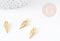 Pendentif pointe oeil laiton doré zircon 15mm, un pendentif doré sans nickel pour la création de bijoux chance x1 G3172