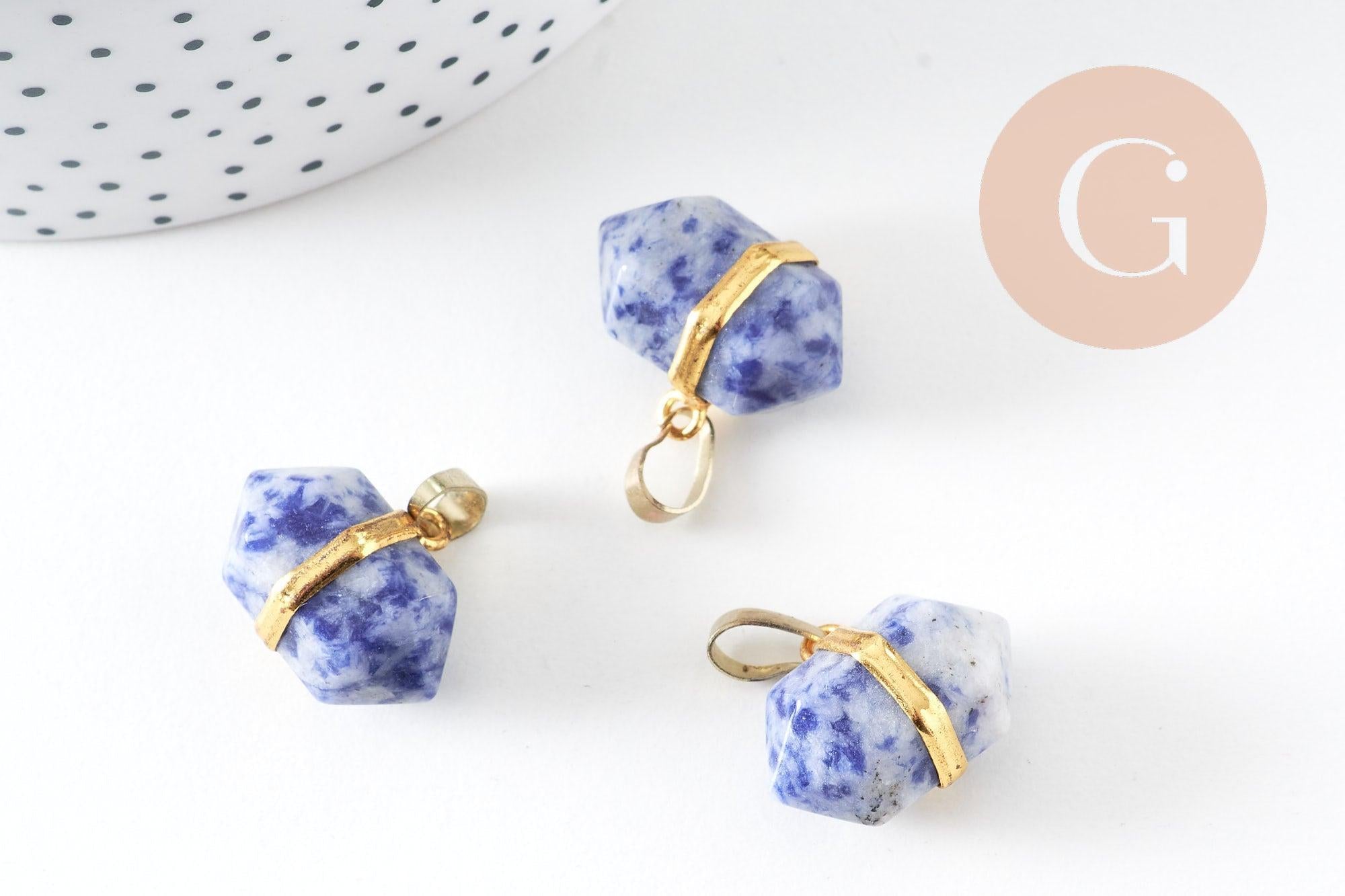 Pendentif pointe sodalite bleue,fourniture créative,pendentif bijoux, fabrication bijoux, pendentif pierre,sodalite naturelle,22mm, x1 (G1145)