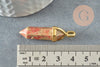 Pendentif pointe unakite vert naturel 37-40mm, x1 (G3077)