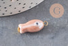 Pendentif poisson porcelaine multicolore Acier 304 inoxydable doré 25mm, x1 (G9816)