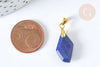 Pendentif polygone lapis lazuli naturel laiton doré 19,5mm, x1 (G7931)