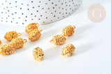 Pendentif pomme de pin zamac doré 19x11mm, fournitures bijoux, breloque zamac doré, bijou zamac, pendentif zamac, x10 G7853