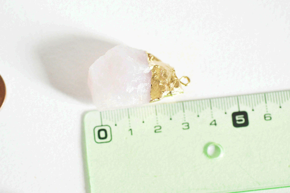 Pendentif quartz rose naturel pierre brute, x1 (G0773)