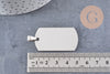 Pendentif rectangle acier inoxydable 304 argenté à graver 34.5mm, x1 (G8017)