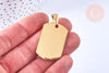 Pendentif rectangle acier inoxydable 304 doré à graver 35mm, x1 (G6878)