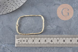 Pendentif rectangle évidé zamac doré texturé 46mm, x2 (G11260)