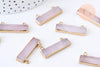 Pendentif rectangle quartz rose naturel 30.5mm,pendentif bijoux, pendentif quartz rose naturelle, x1 G5712