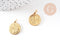 Pendentif rond Amour acier inoxydable 304 doré 18mm, x1 (G10798)