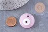 Pendentif rond Mauvais Oeil verre artisanal rose 30mm,création bijoux chance, x1 (G10096)
