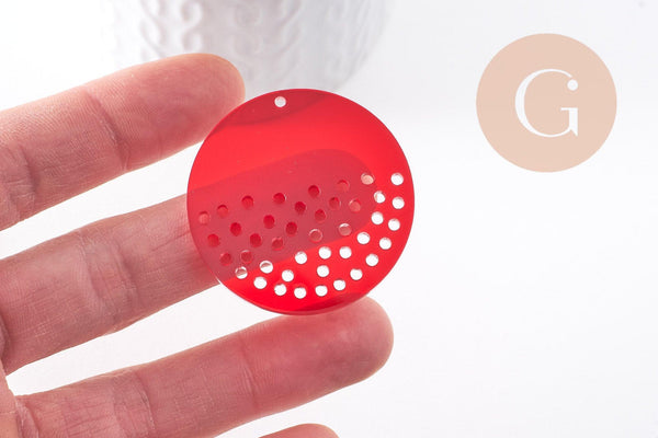 Pendentif rond acrylique 40mm, x2 (G10198)