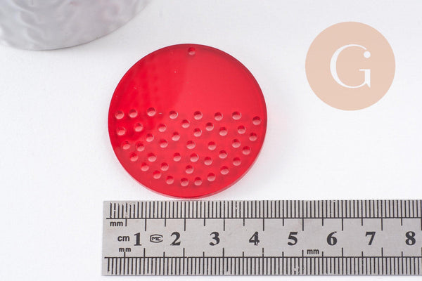 Pendentif rond acrylique 40mm, x2 (G10198)