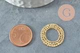 Pendentif rond laiton brut, breloque laiton brut, bijou laiton, création bijoux,pendentif laiton brut,22mm, X2 (G2188)