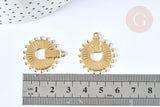 Pendentif rond laiton brut 27x23mm, x2 (G6919)