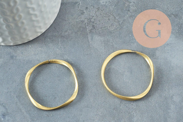 Pendentif rond laiton brut 40mm, breloque laiton brut, bijou laiton, création bijoux, X1(G0114)