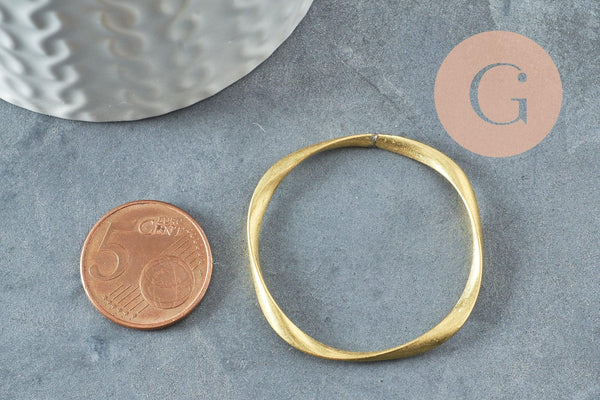 Pendentif rond laiton brut 40mm, breloque laiton brut, bijou laiton, création bijoux, X1(G0114)