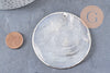 Pendentif rond nacre blanche argent, pendentif coquillage, coquillage blanc, coquillage naturel,création bijoux, 70mm, x1 (G1076)