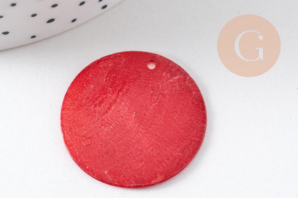 Pendentif rond nacre, pendentif coquillage, coquillage naturel,création bijoux, 30mm, x1 (G1053)