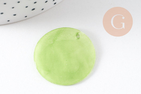 Pendentif rond nacre, pendentif coquillage, coquillage naturel,création bijoux, 30mm, x1 (G1053)